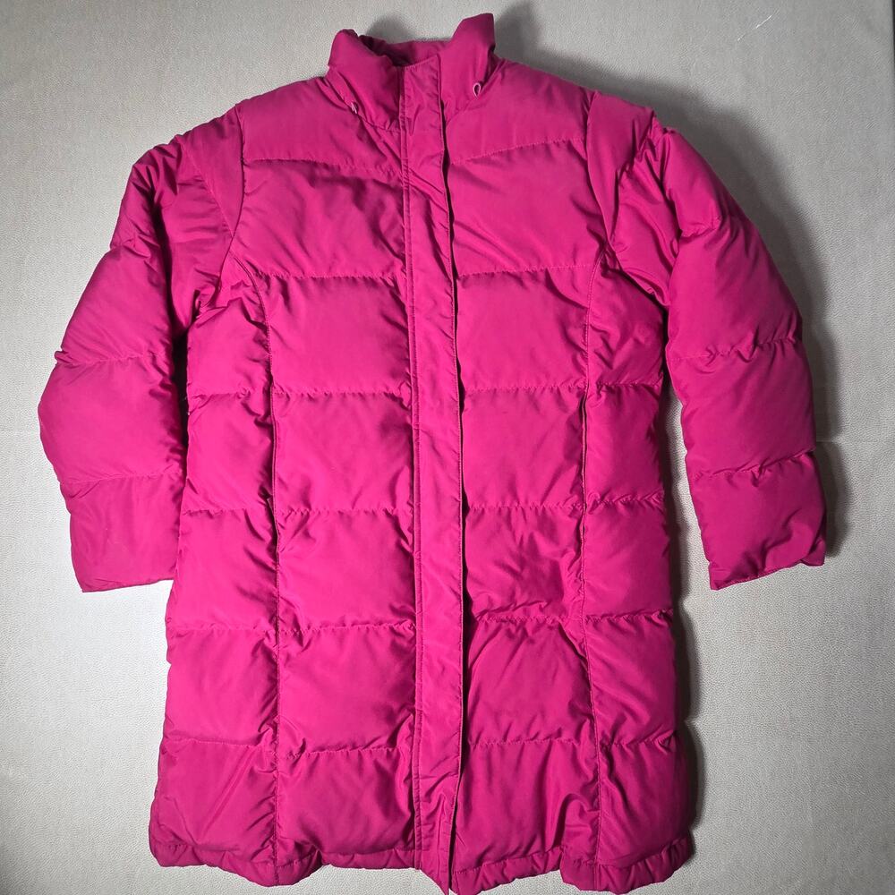 LL Bean Women S Petite Down Winter Long Coat Pink Hooded Puffer Puffer Jacket
